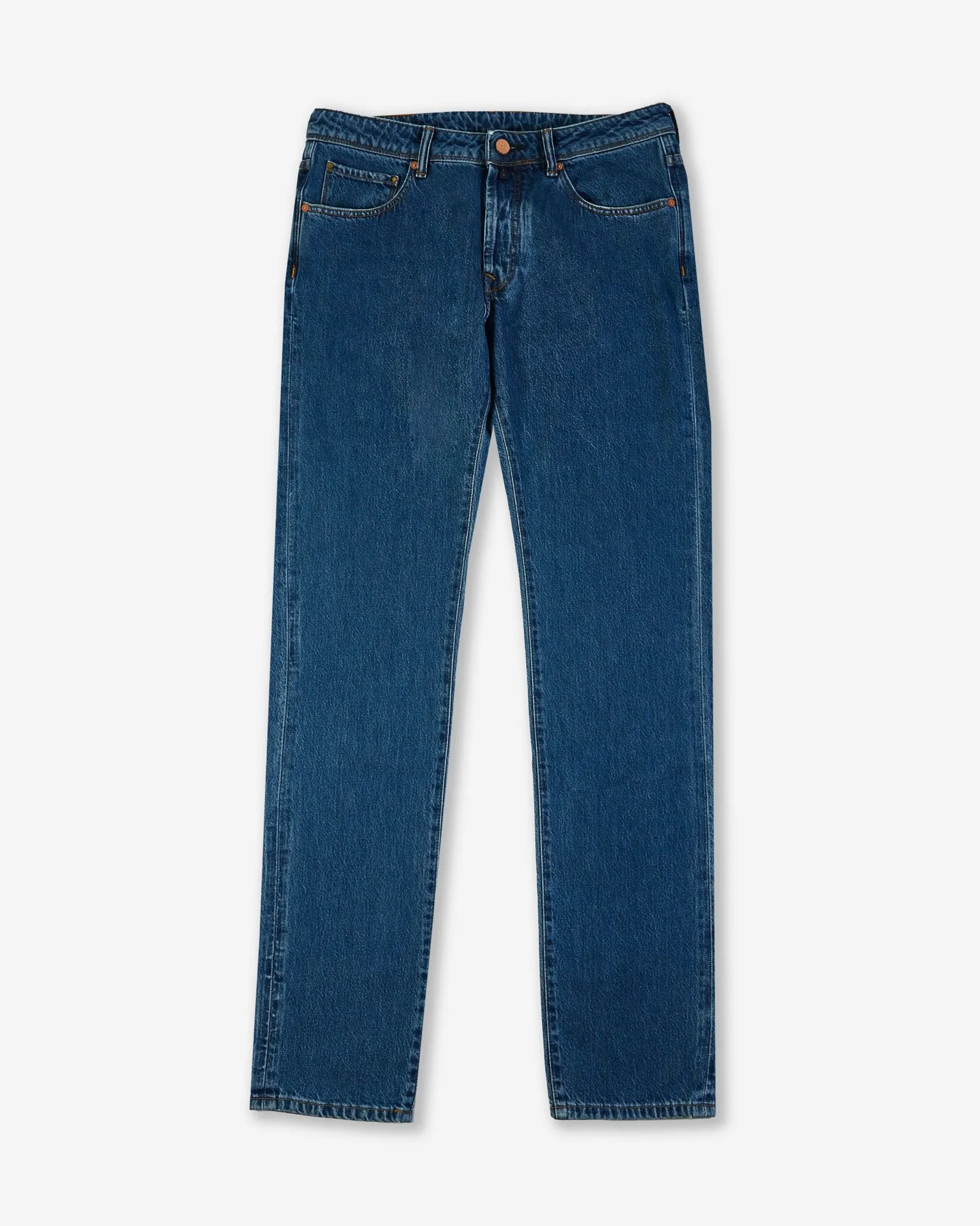 Slim-fit cotton denim five-pocket trouser
