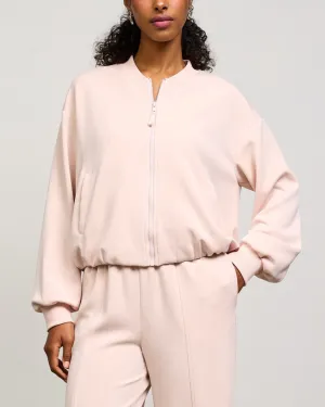 Soft Modal Bomber Jacket - Pale Blush