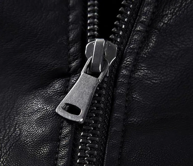 Stylish Men's Jacket PU Leather Jacket Black