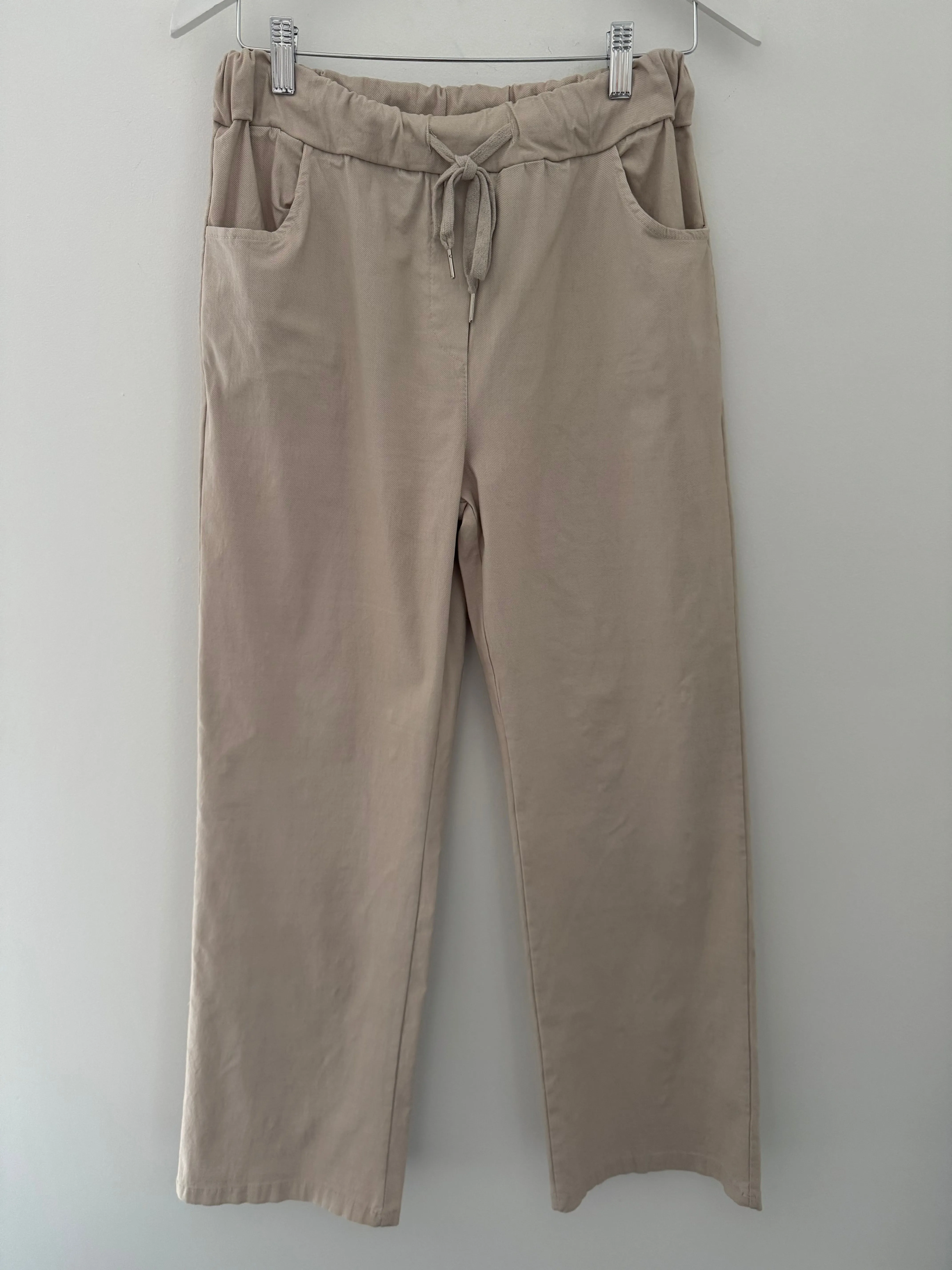 Super Stretch Straight Leg Trousers in Stone
