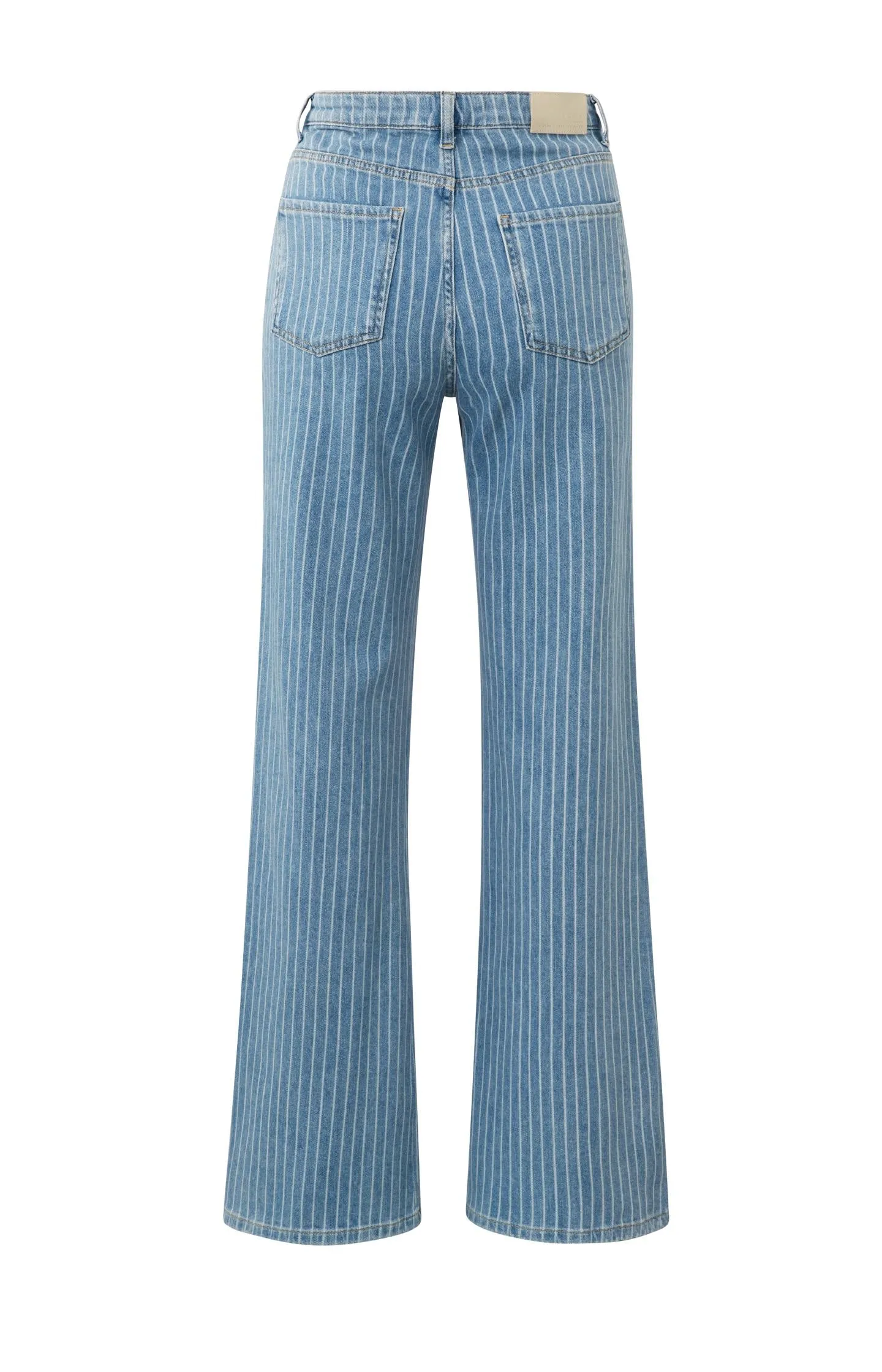 Wide-leg denim trousers with striped detail (L32)