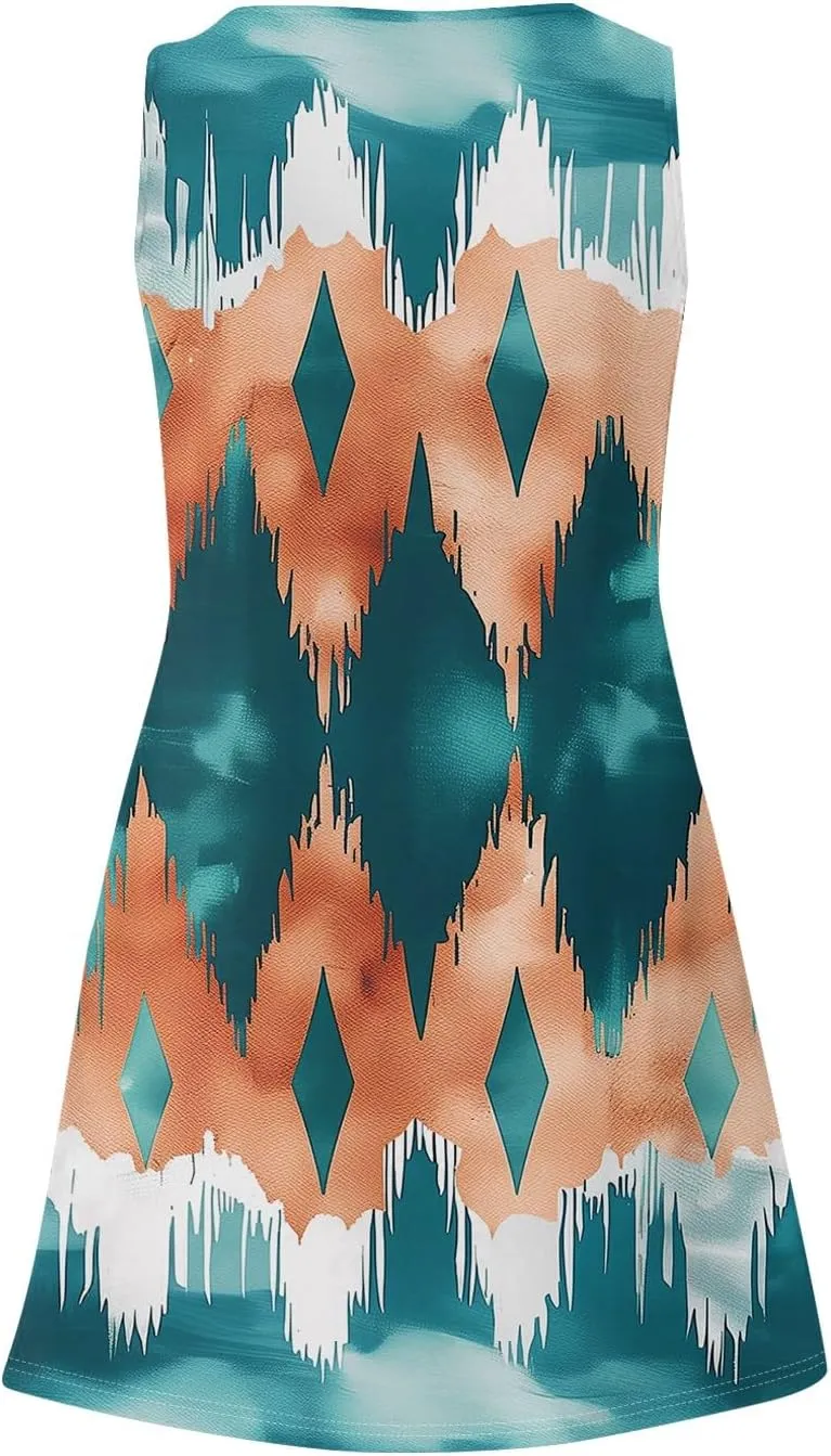 Womens Dresses Casual Summer Tank Dress Sundresses Sleeveless Short Dresses Office Spring Flowy Dress with Pocket