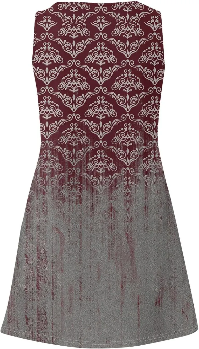 Womens Dresses Casual Summer Tank Dress Sundresses Sleeveless Short Dresses Office Spring Flowy Dress with Pocket
