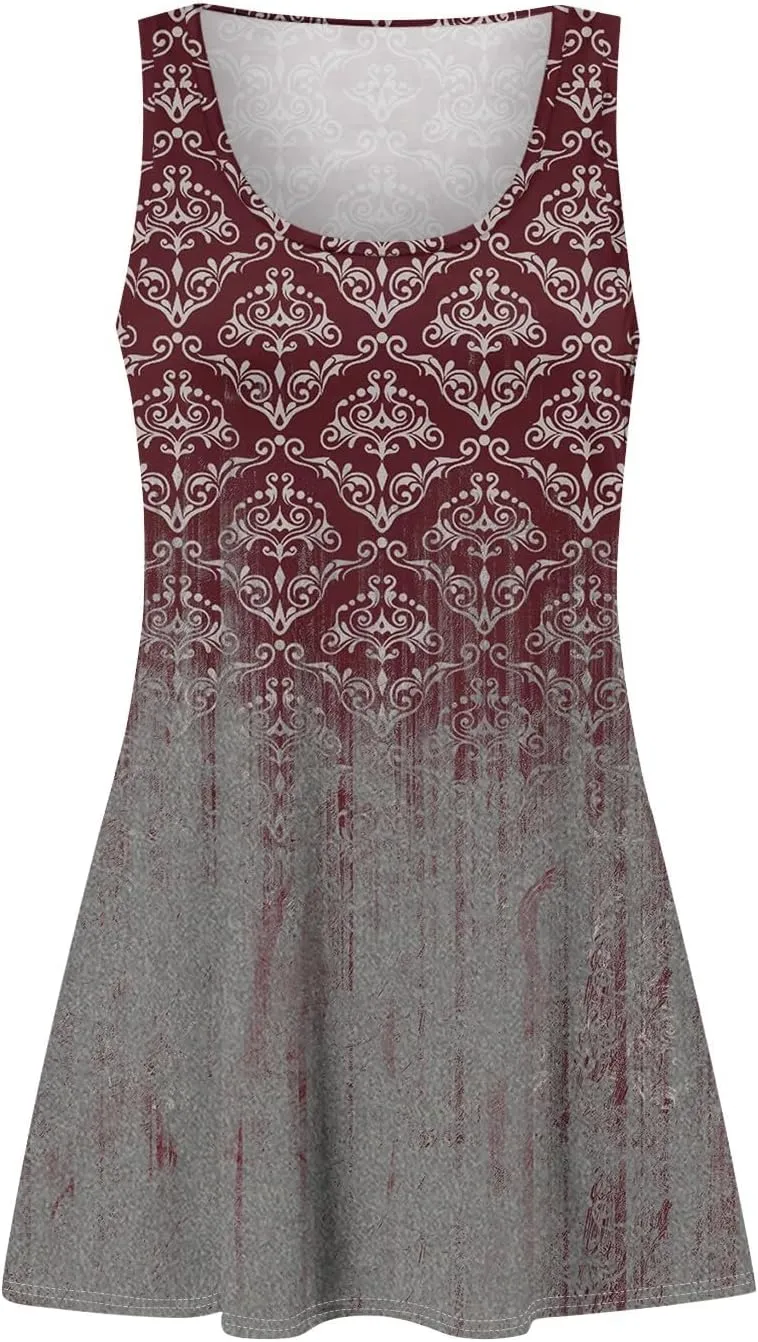 Womens Dresses Casual Summer Tank Dress Sundresses Sleeveless Short Dresses Office Spring Flowy Dress with Pocket