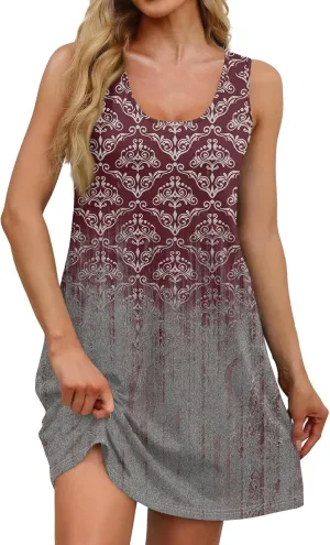 Womens Dresses Casual Summer Tank Dress Sundresses Sleeveless Short Dresses Office Spring Flowy Dress with Pocket